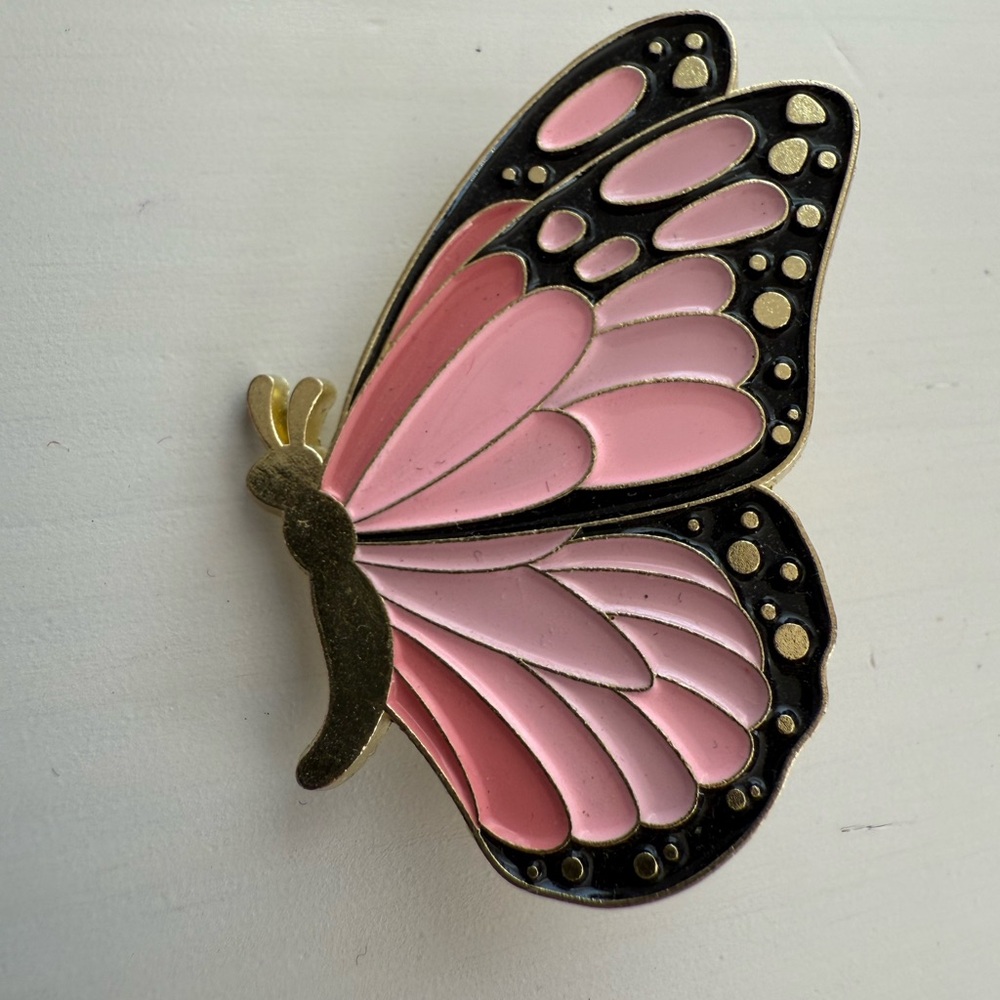 Pink and Gold Butterfly Brooch - Adult or Kid